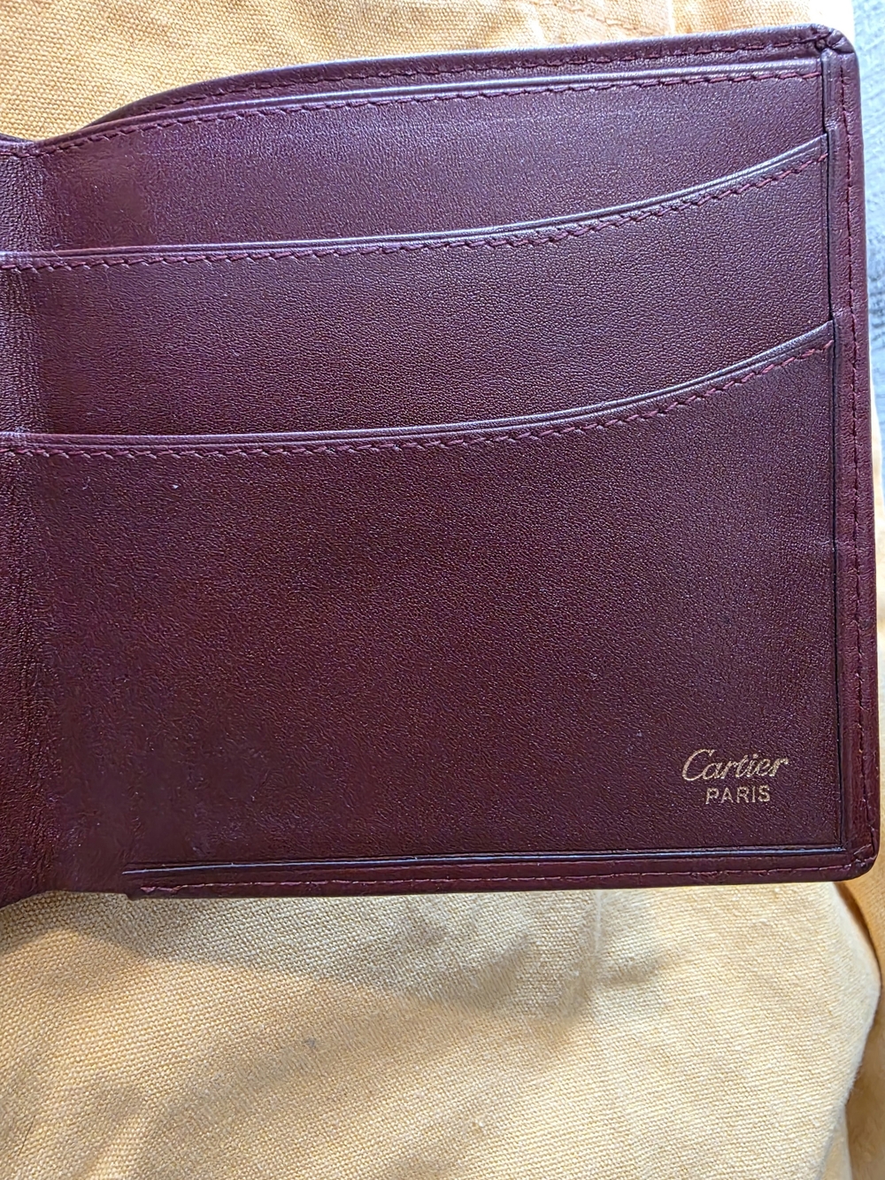 Cartier Paris Burgundy Leather Card Holder